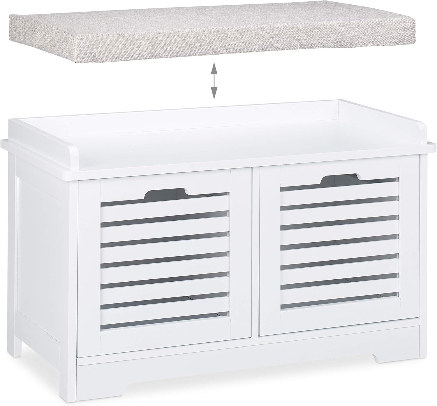 Relaxdays Panca Contenitore con 2 Cassetti, Bianco - immagine 7