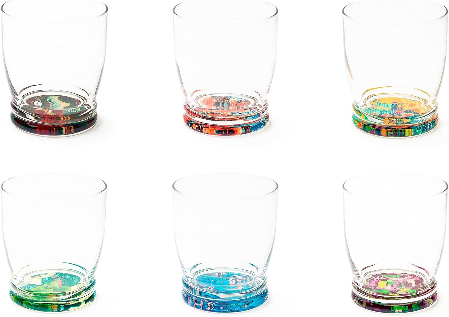 Excelsa Kimono Set 6 Bicchieri con Fondo Decorato 340 ml