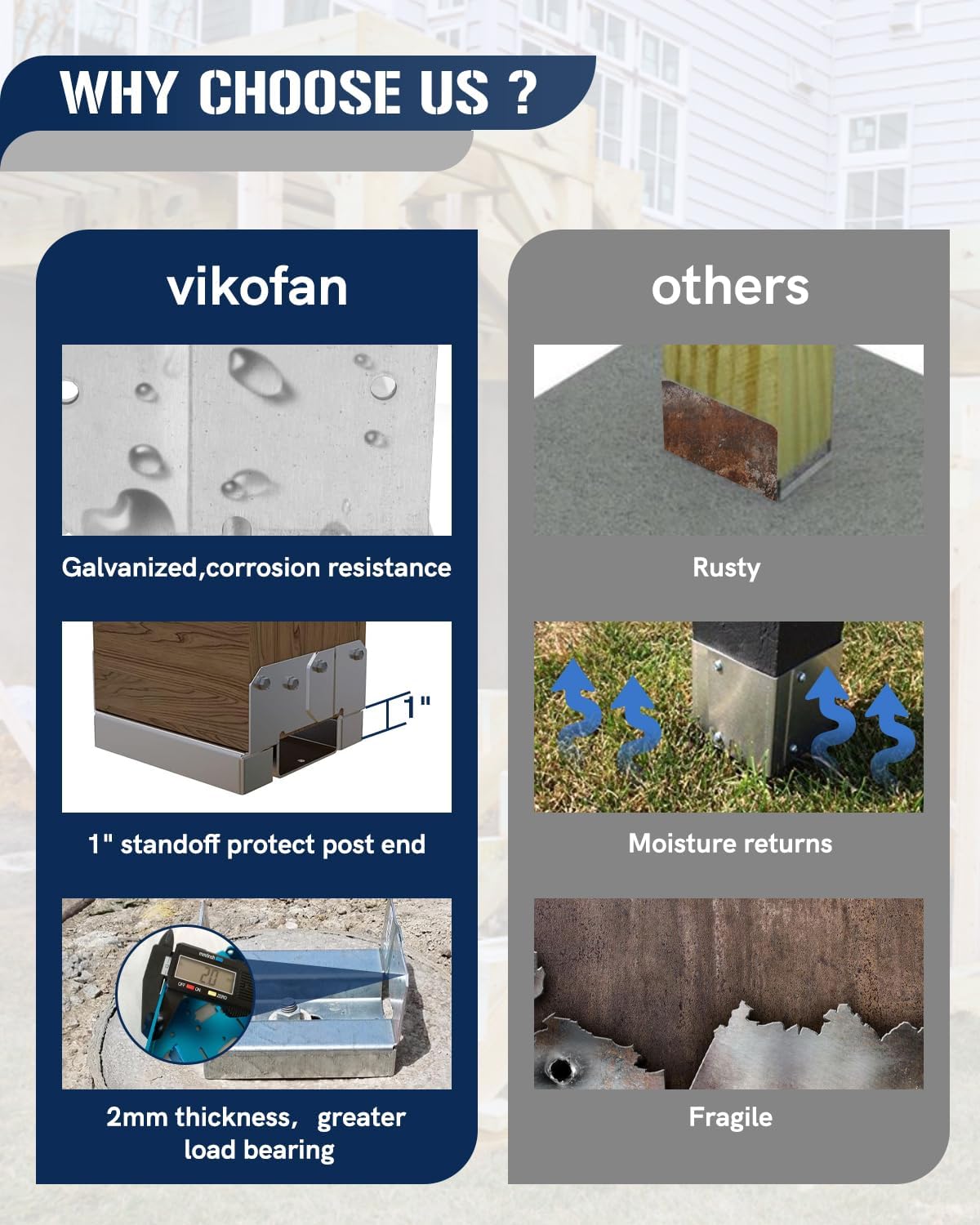 vikofan S180Z10 Base Post, Zincato, 10 pezzi - immagine 3