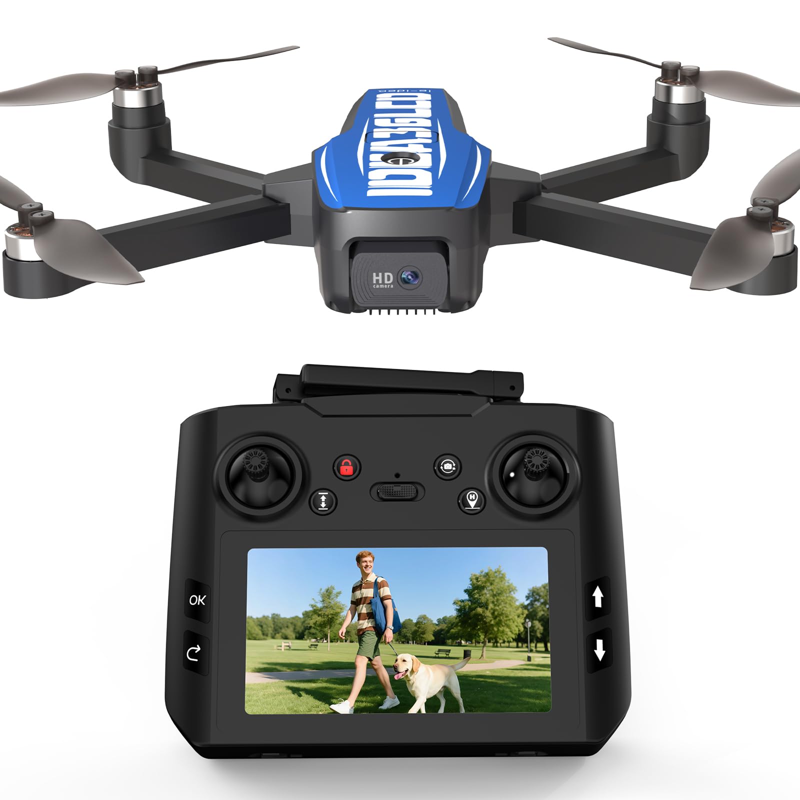 Le-idea GPS Drone con Telecamera 4k e Schermo 4,5 Pollici