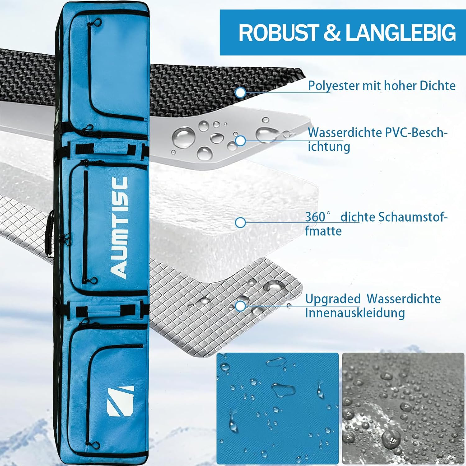 Aumtisc Borsa da Snowboard con Ruote - immagine 4