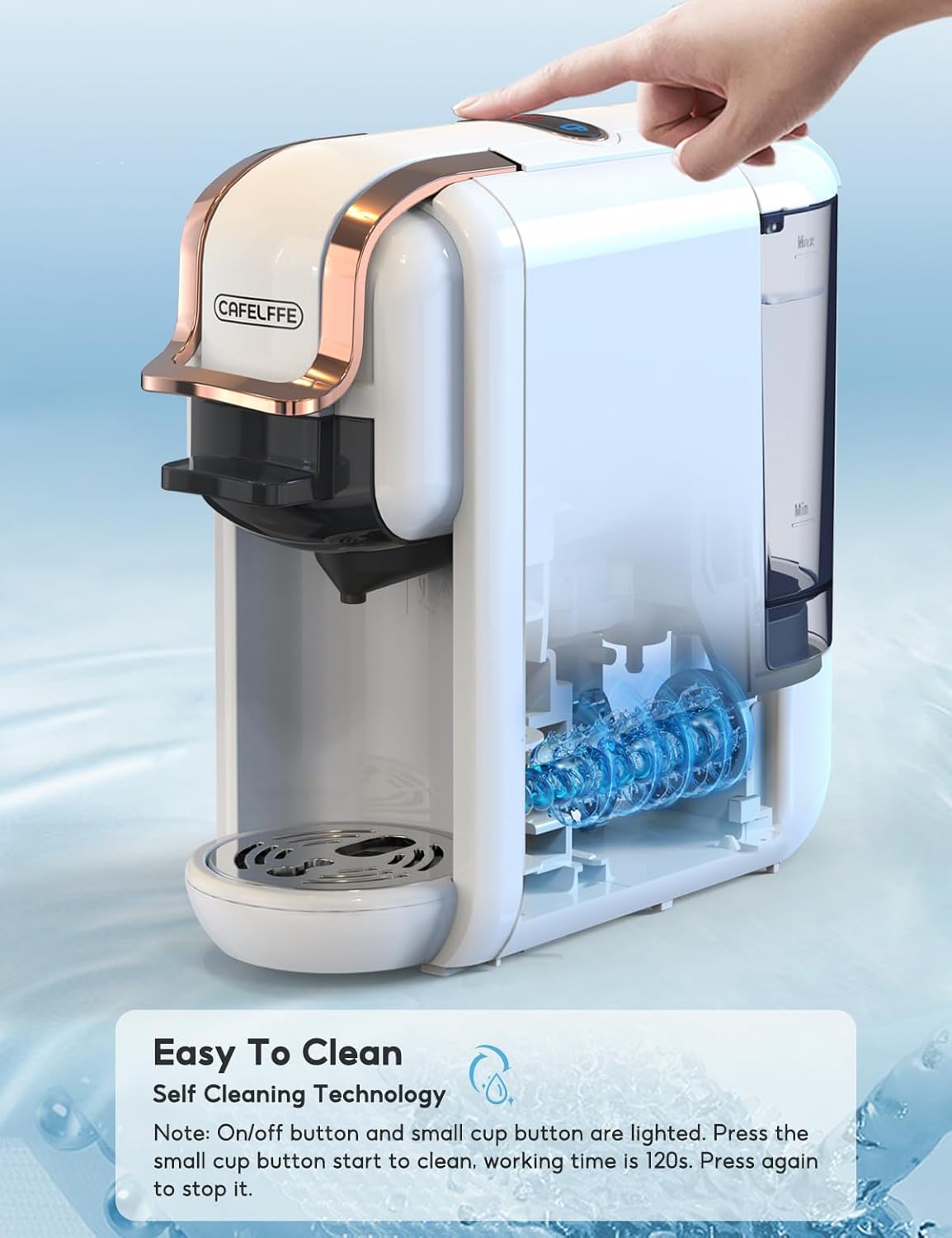 Cafelffe Macchina da Caffè 4 in 1 MK603, Bianco - immagine 1