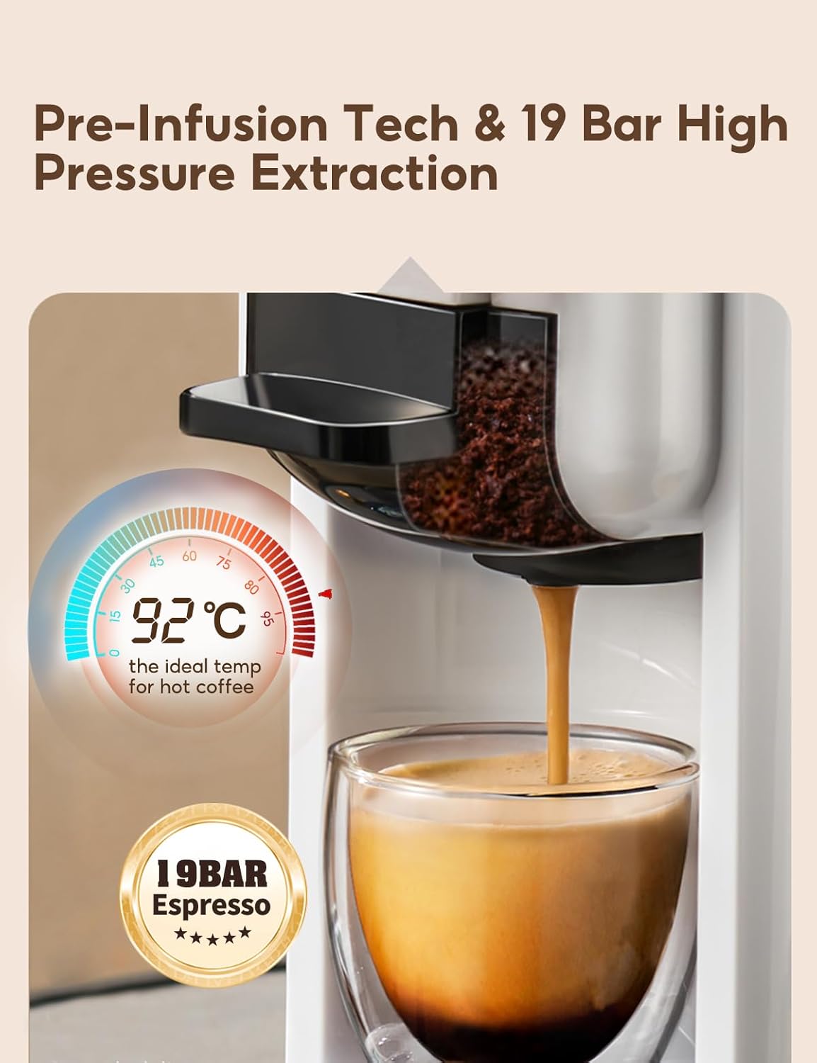 Cafelffe Macchina da Caffè 4 in 1 MK603, Bianco - immagine 4