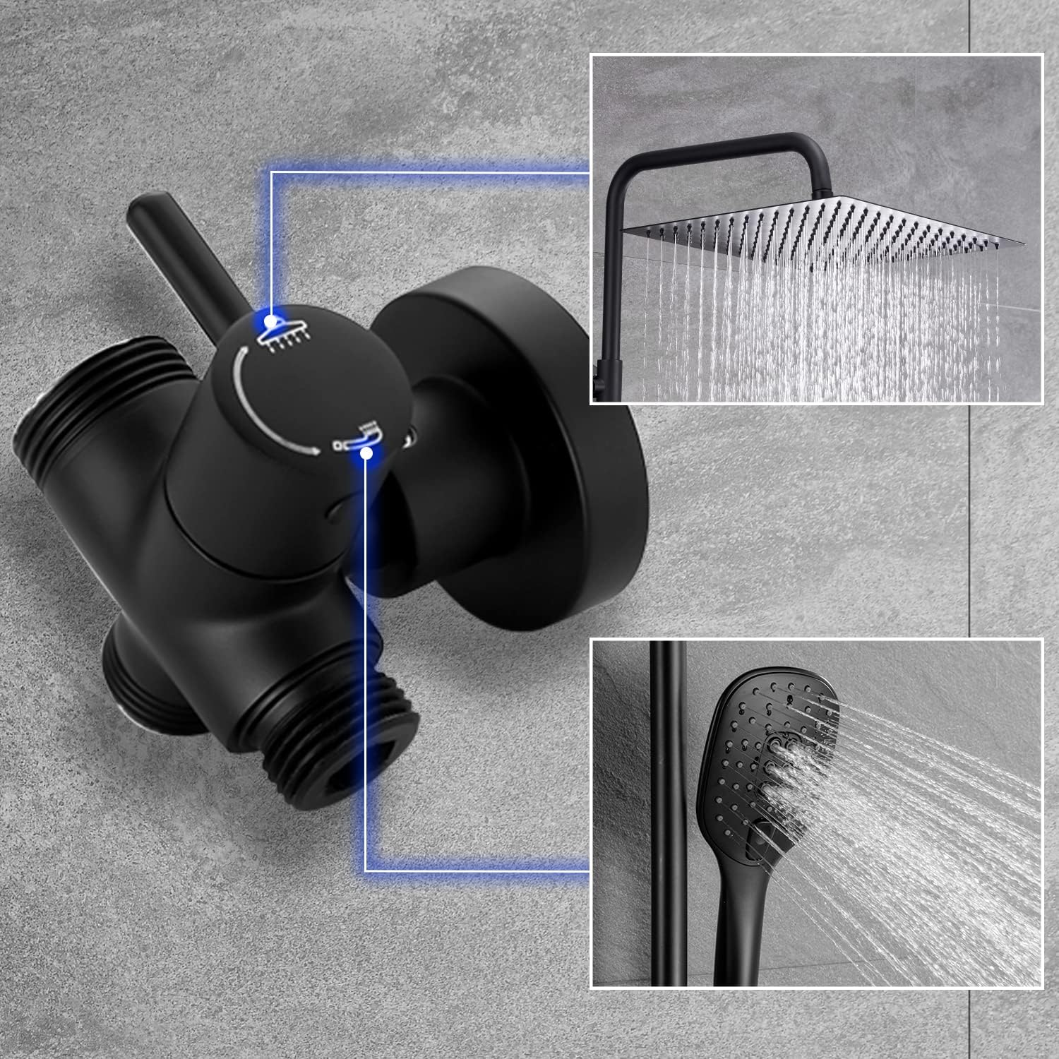 Görbach Colonna Doccia Idromassaggio Nera in INOX 304 - immagine 4