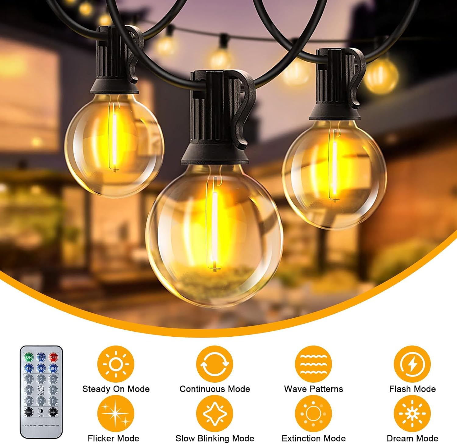 JIMACRO G40 Luci Esterno Solare 12M con Telecomando - immagine 3