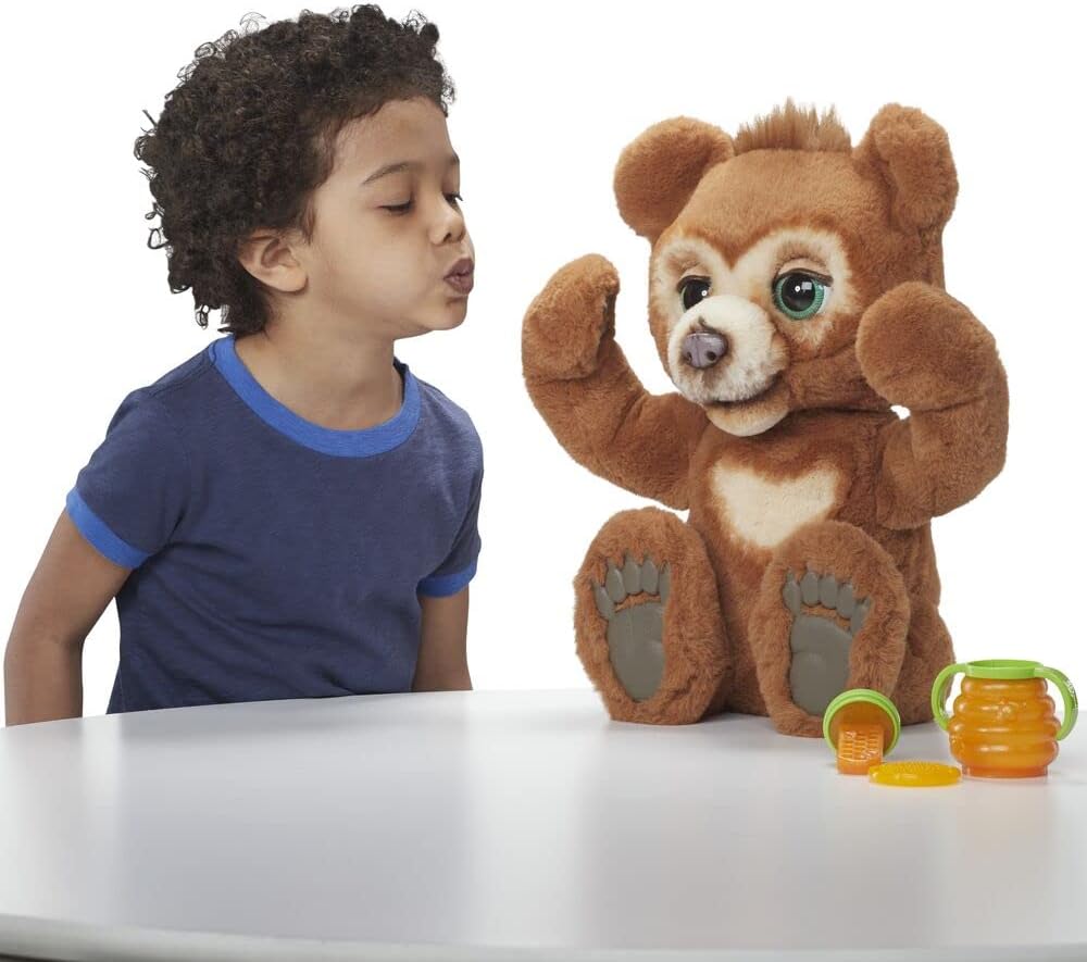 Hasbro furreal friends cubby the curious bear, interactive plush toy, multicolore, dai 4 anni in su - immagine 2