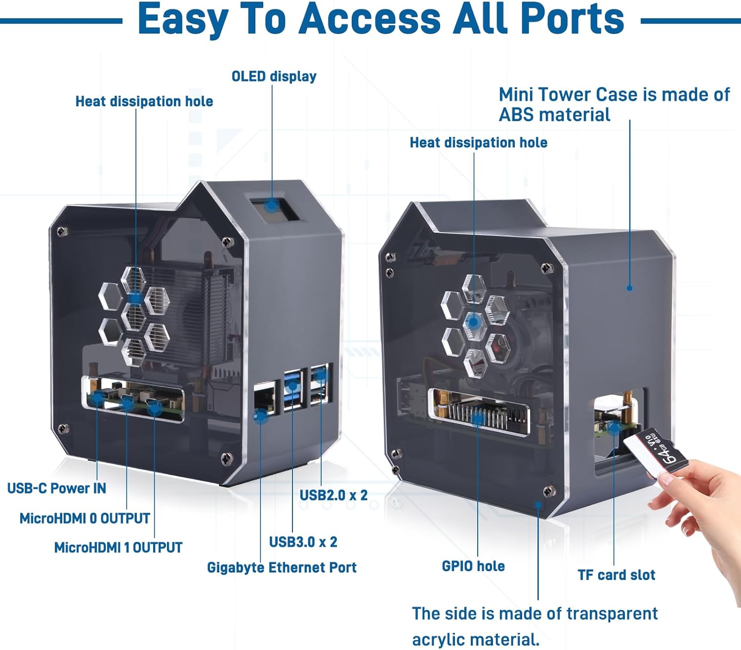 Geeekpi Kit Mini Tower per Raspberry Pi 5 (4GB/8GB) - immagine 2