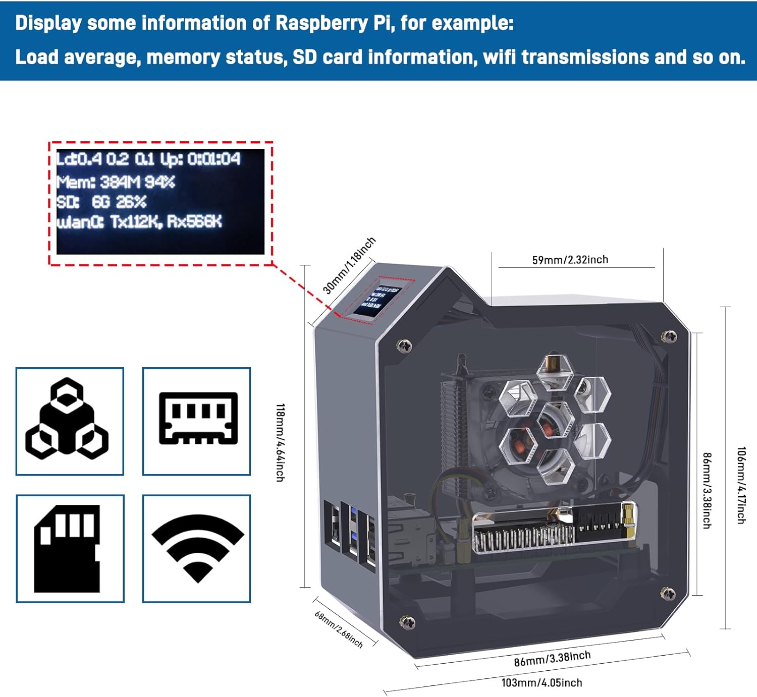Geeekpi Kit Mini Tower per Raspberry Pi 5 (4GB/8GB) - immagine 3