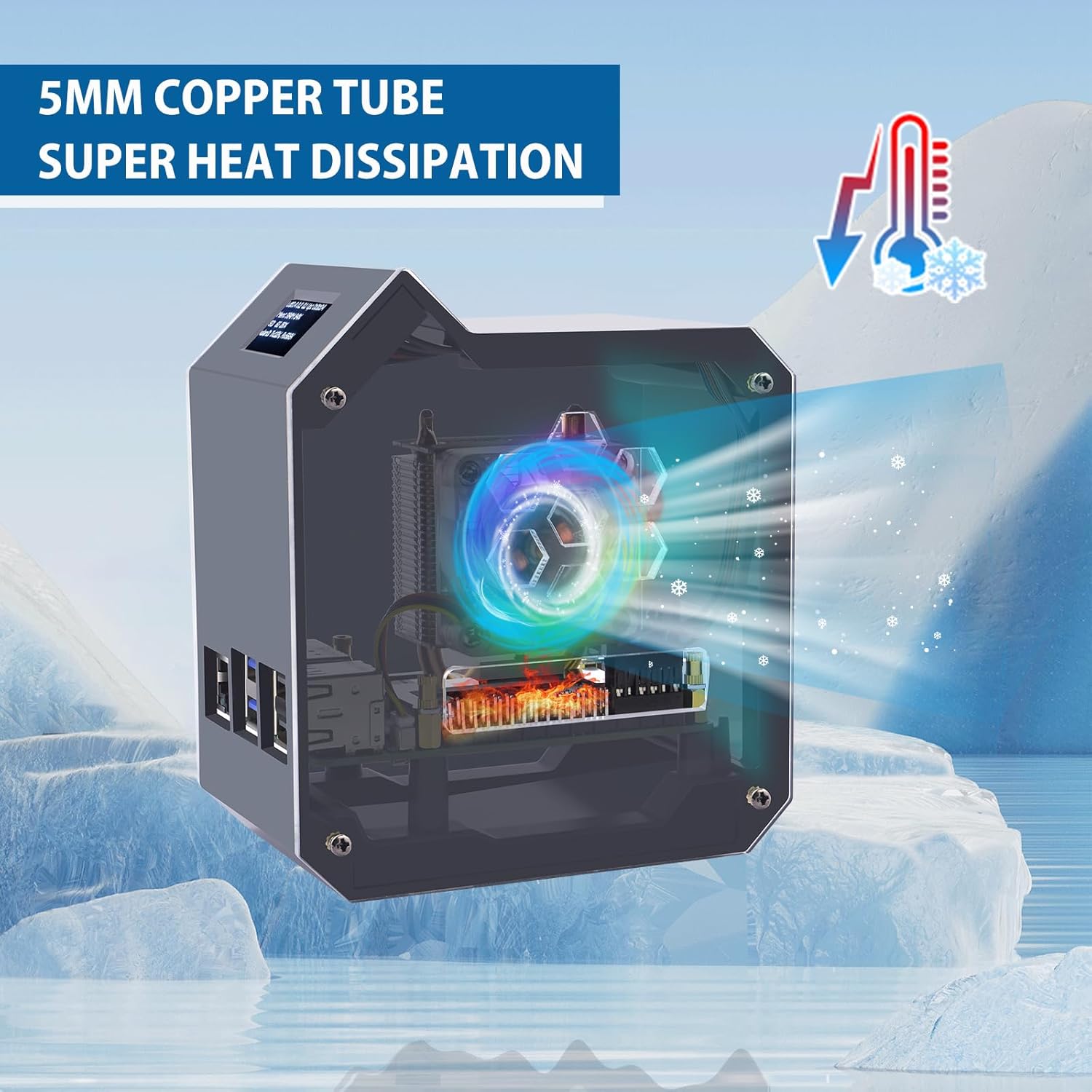 Geeekpi Kit Mini Tower per Raspberry Pi 5 (4GB/8GB) - immagine 5