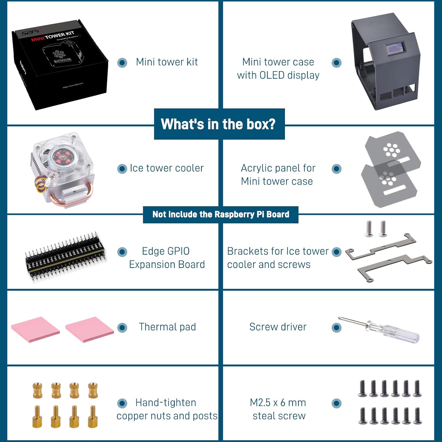 Geeekpi Kit Mini Tower per Raspberry Pi 5 (4GB/8GB) - immagine 8