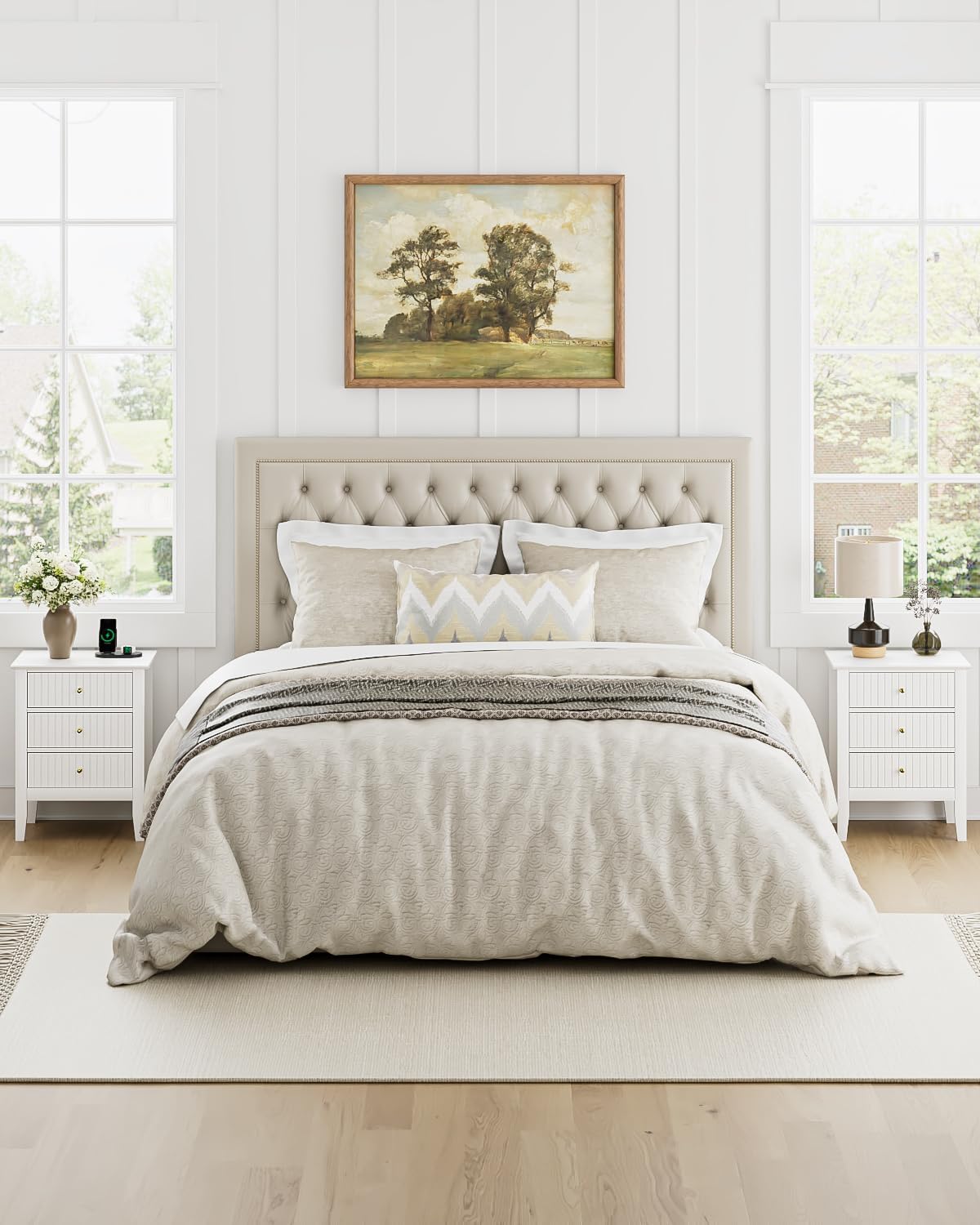 Comodino con 3 Cassetti 45x33x61 cm, Bianco - immagine 7