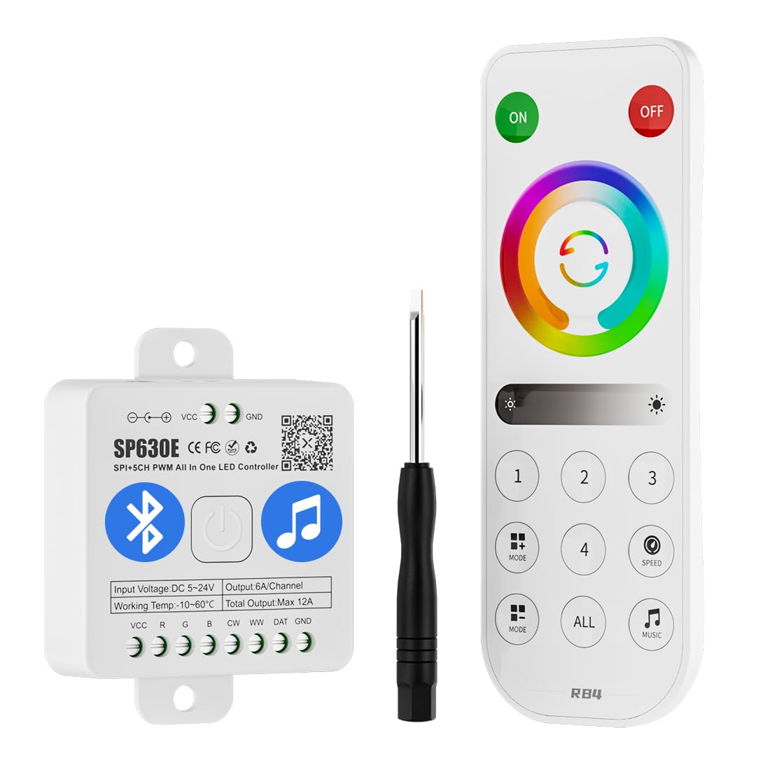 Btf-lighting Kit Controllo Striscia LED 4 Zone 2.4GHz RF