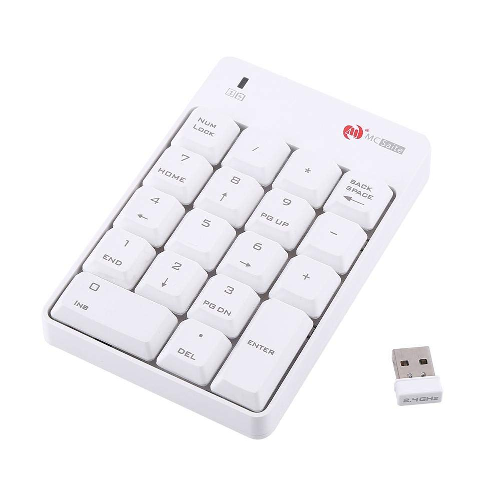 Topiky Tastierino numerico USB Wireless 2.4GHz, Bianco