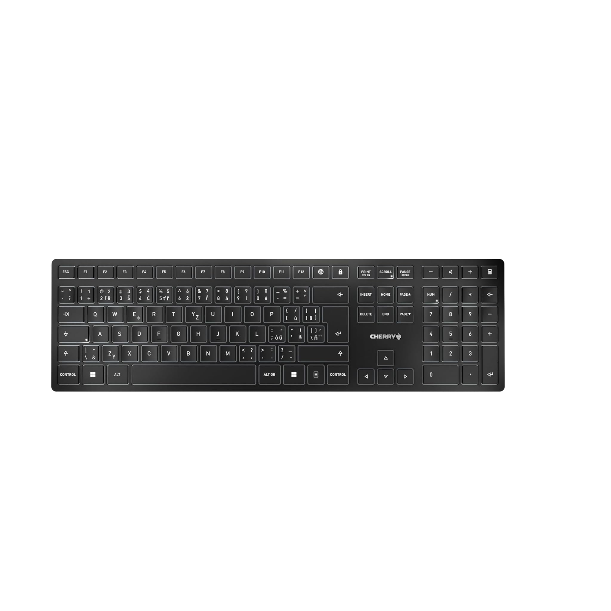 Cherry KW 9100 SLIM - Tastiera Wireless Ricaricabile, Nero-Grigio
