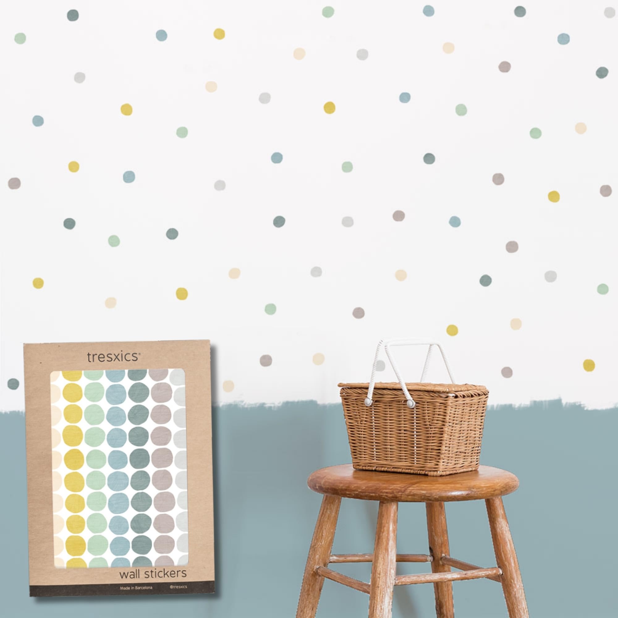 Tresxics Adesivi Murali Bambini Matita Pois (140 Pezzi)