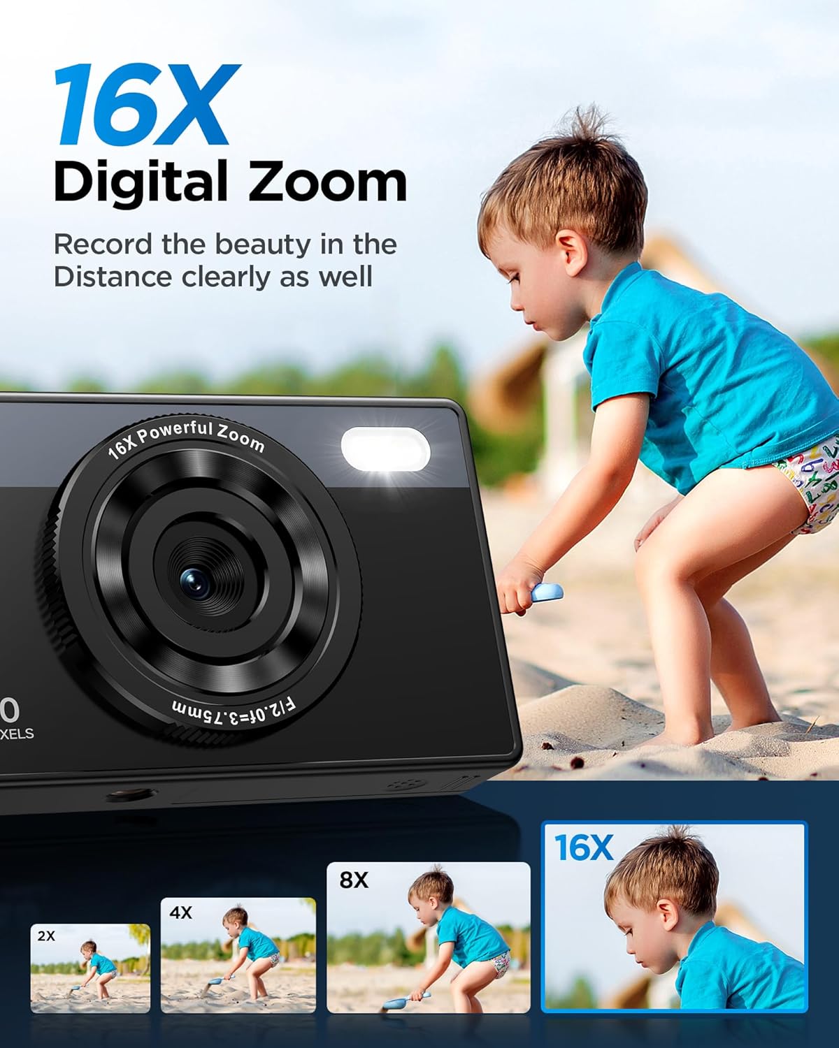 Fotocamera Digitale Bambini 48MP Anti-Shake 64GB - immagine 3