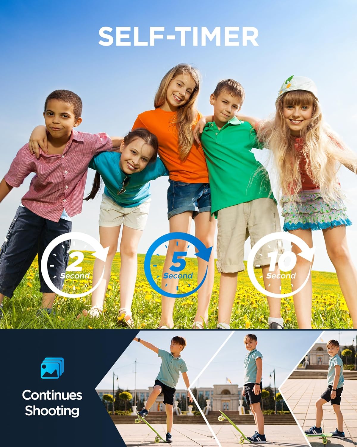 Fotocamera Digitale Bambini 48MP Anti-Shake 64GB - immagine 5