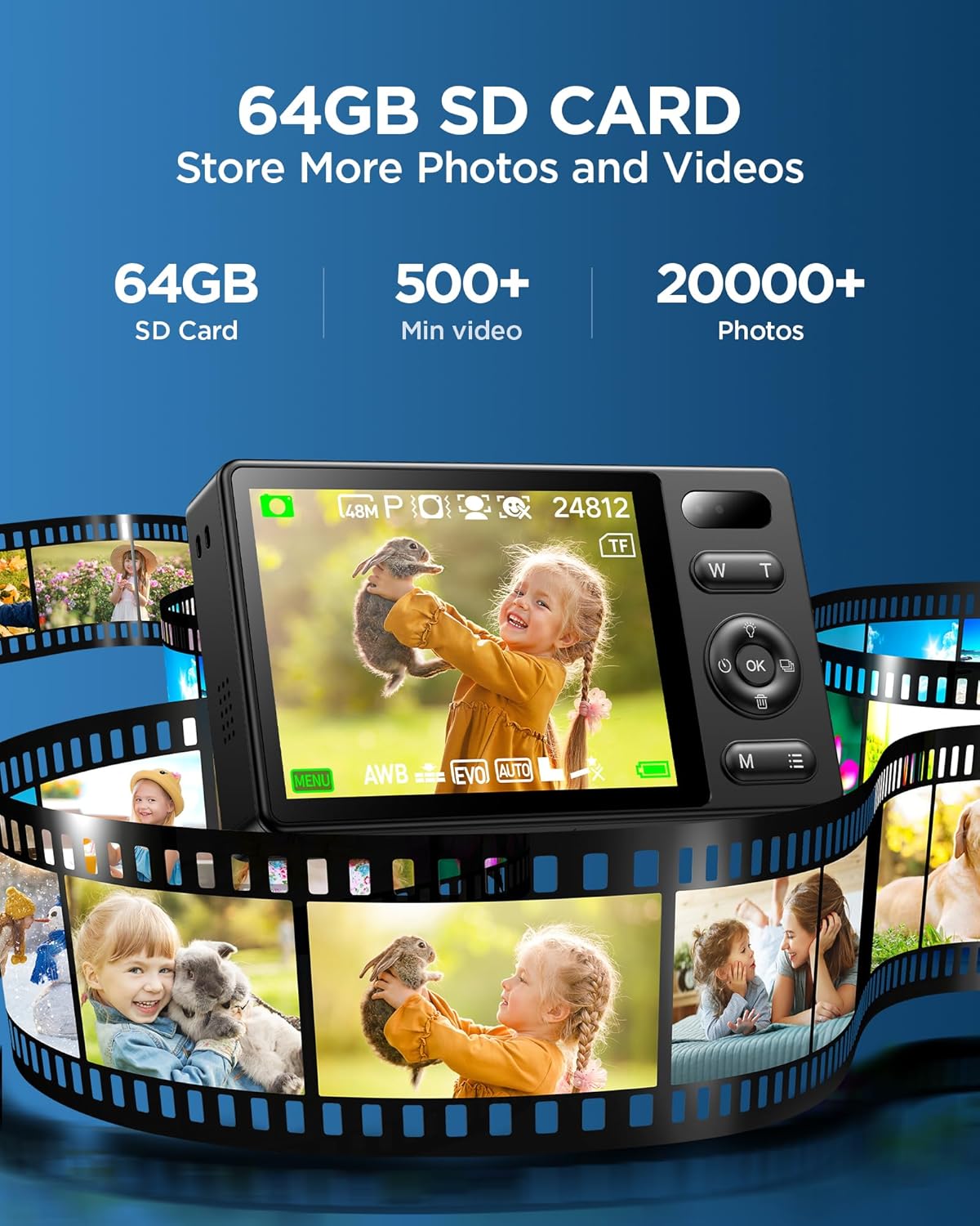Fotocamera Digitale Bambini 48MP Anti-Shake 64GB - immagine 6