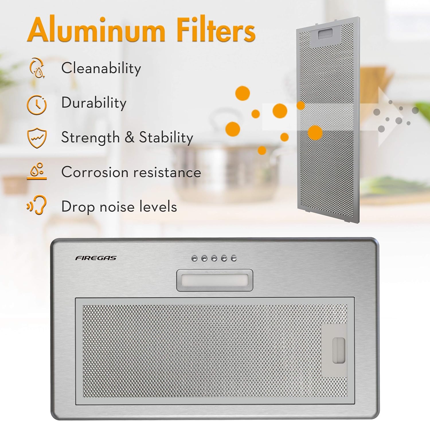 Firegas Cappa Aspirante Incasso 52 cm con LED - immagine 3