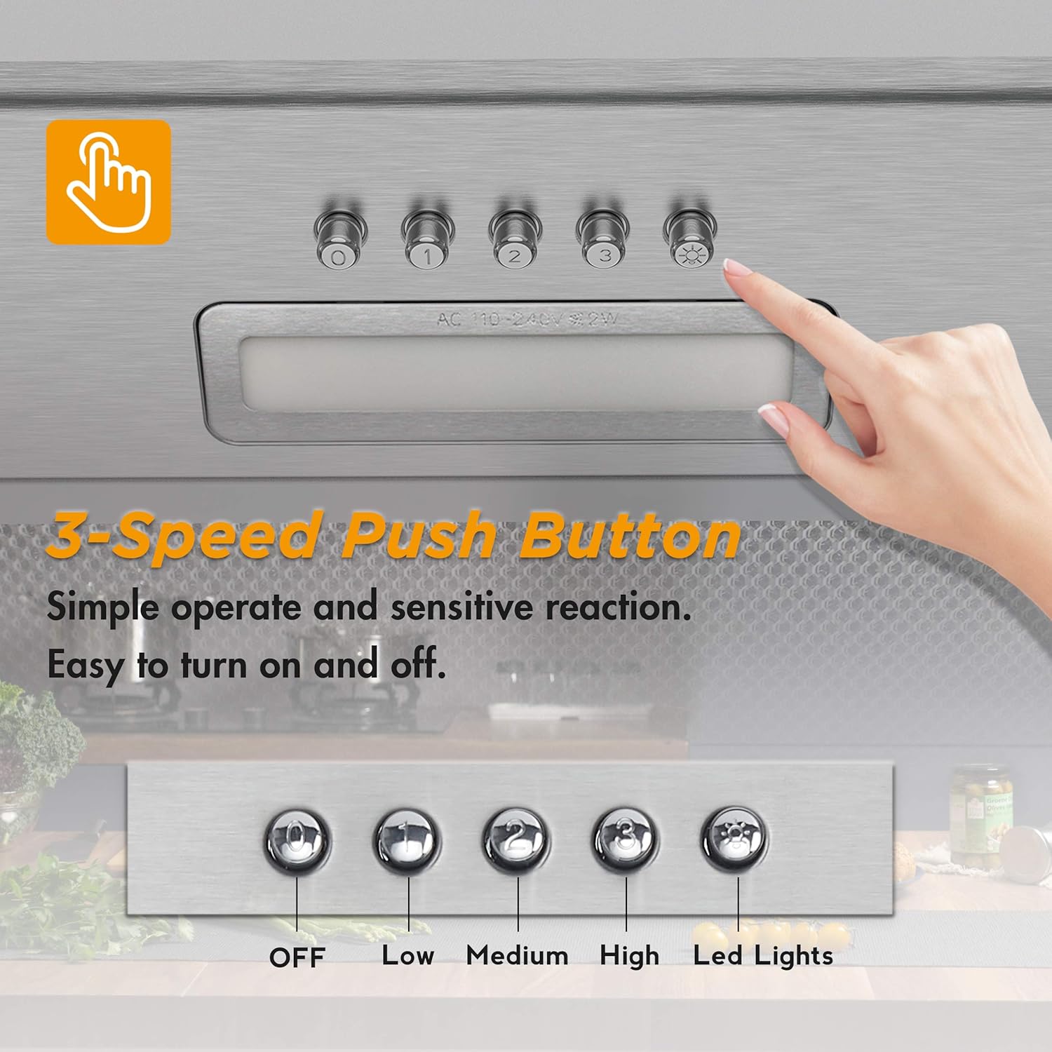 Firegas Cappa Aspirante Incasso 52 cm con LED - immagine 5