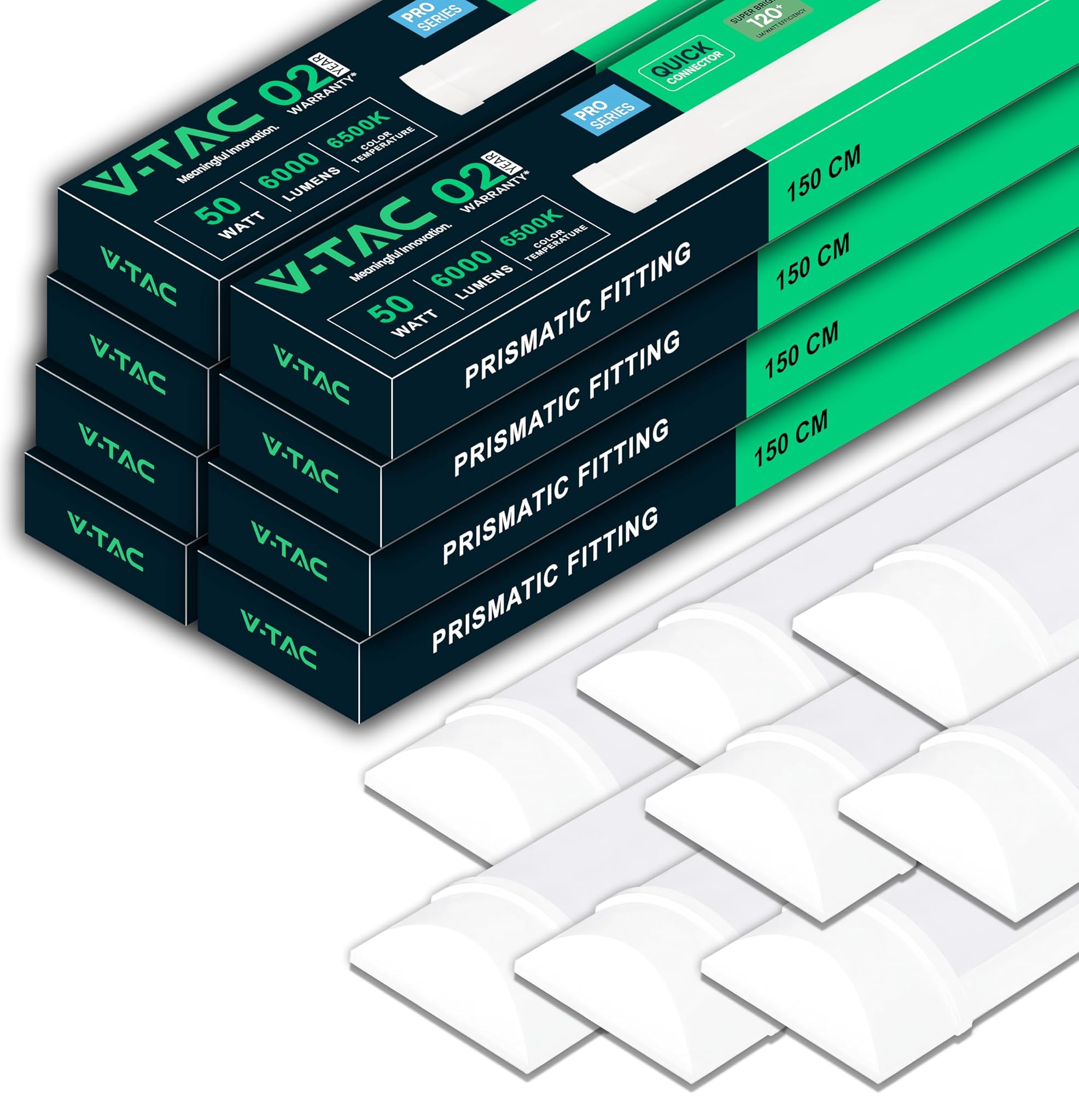 V-tac 8x Plafoniere LED Lineari 150cm 50W 6500K