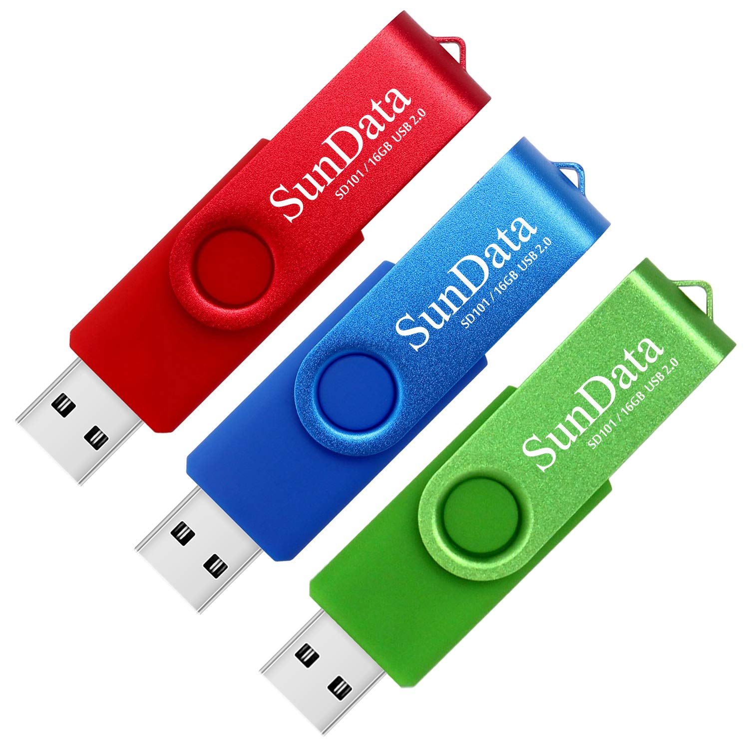 Sundata Chiavetta USB 16GB 3 Pezzi Girevole USB2.0