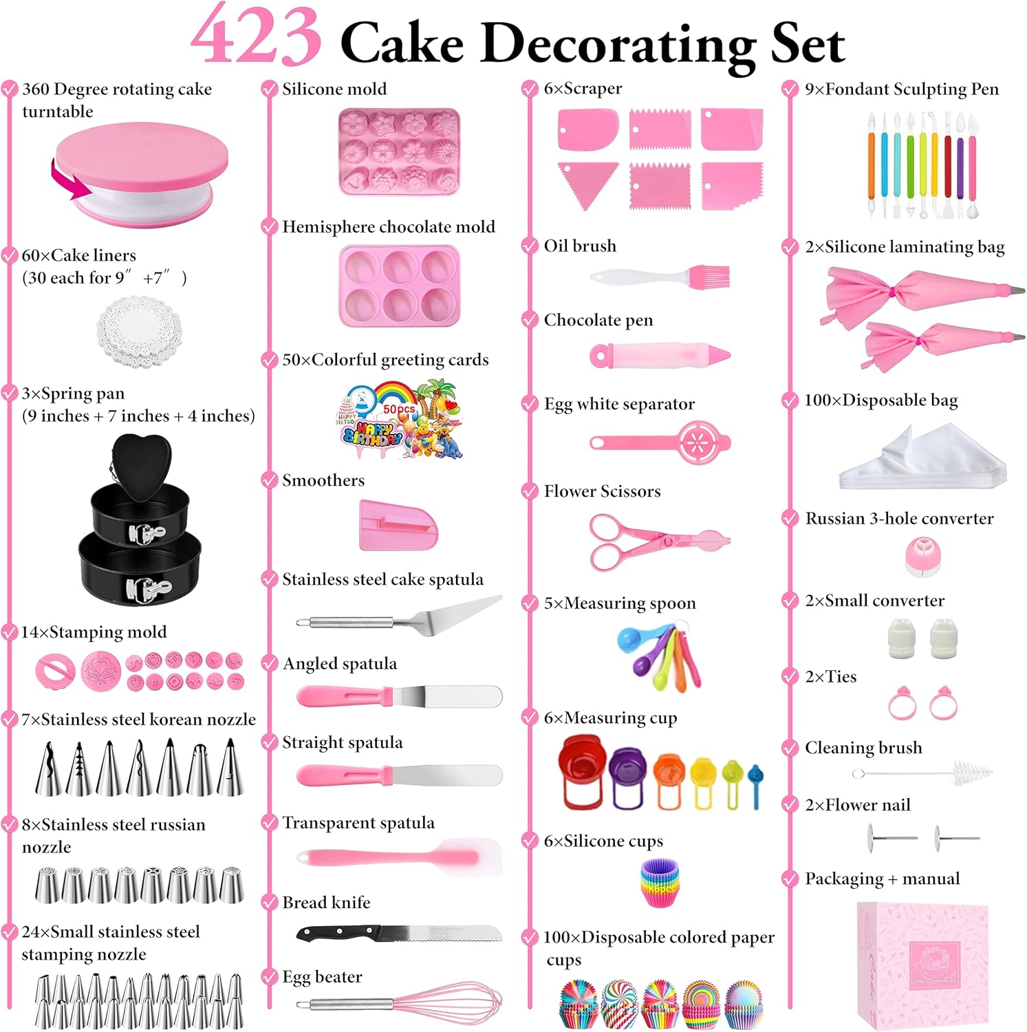 Azomker Kit Pasticceria Professionale 423 Pezzi - immagine 5