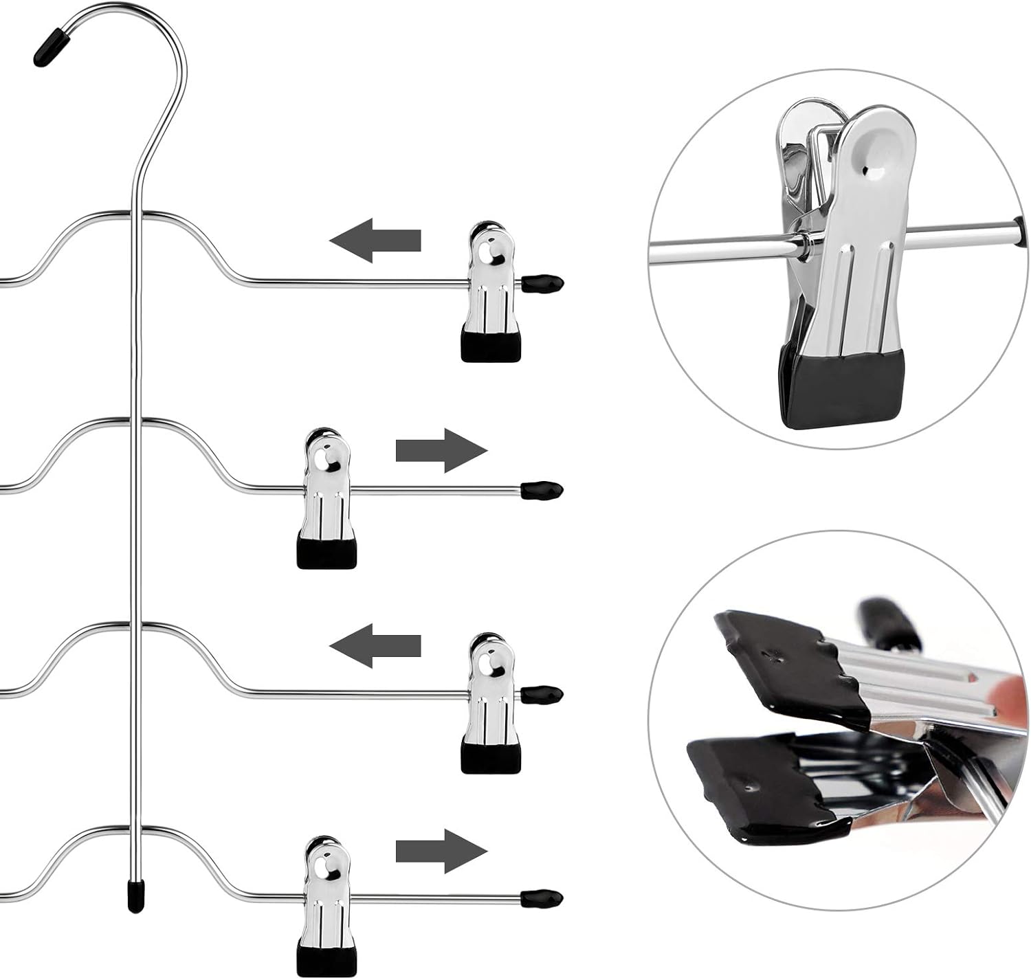 Songmics Grucce Multiple per Pantaloni, Argento e Nero - immagine 6
