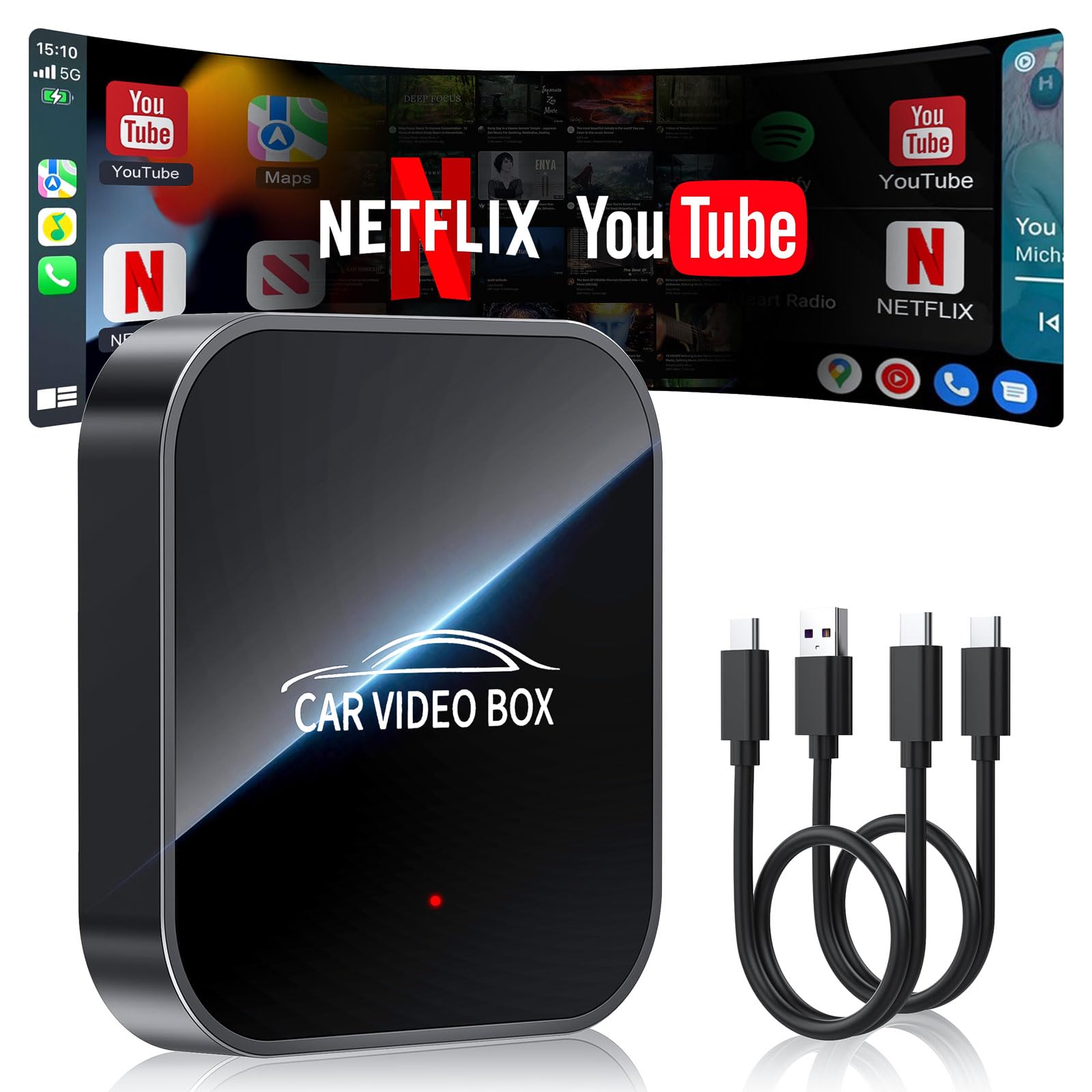 Rocketek Adattatore Wireless CarPlay & Android Auto 5 in 1