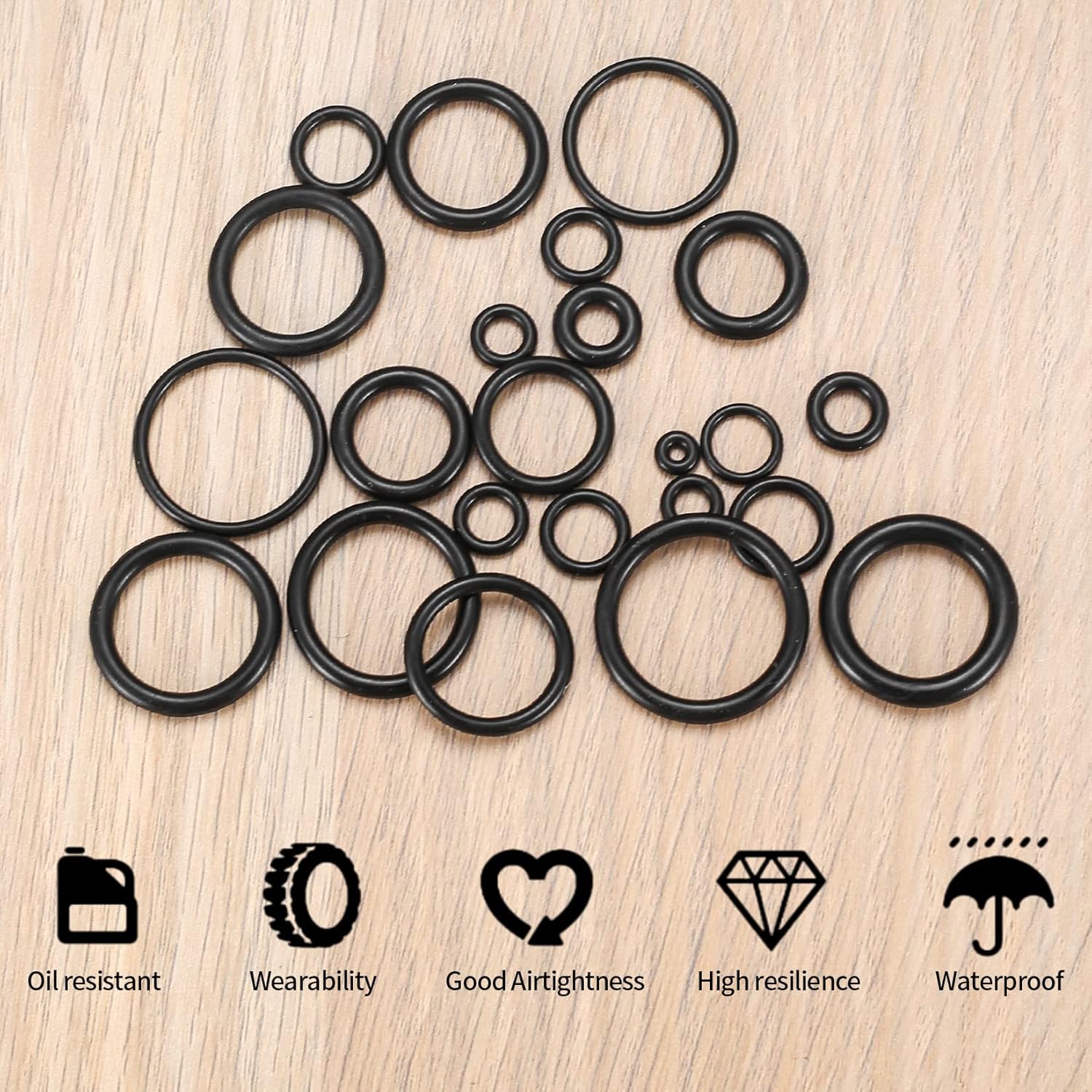 Set Guarnizioni O-Ring in Gomma Assortiti 360 Pezzi - immagine 5