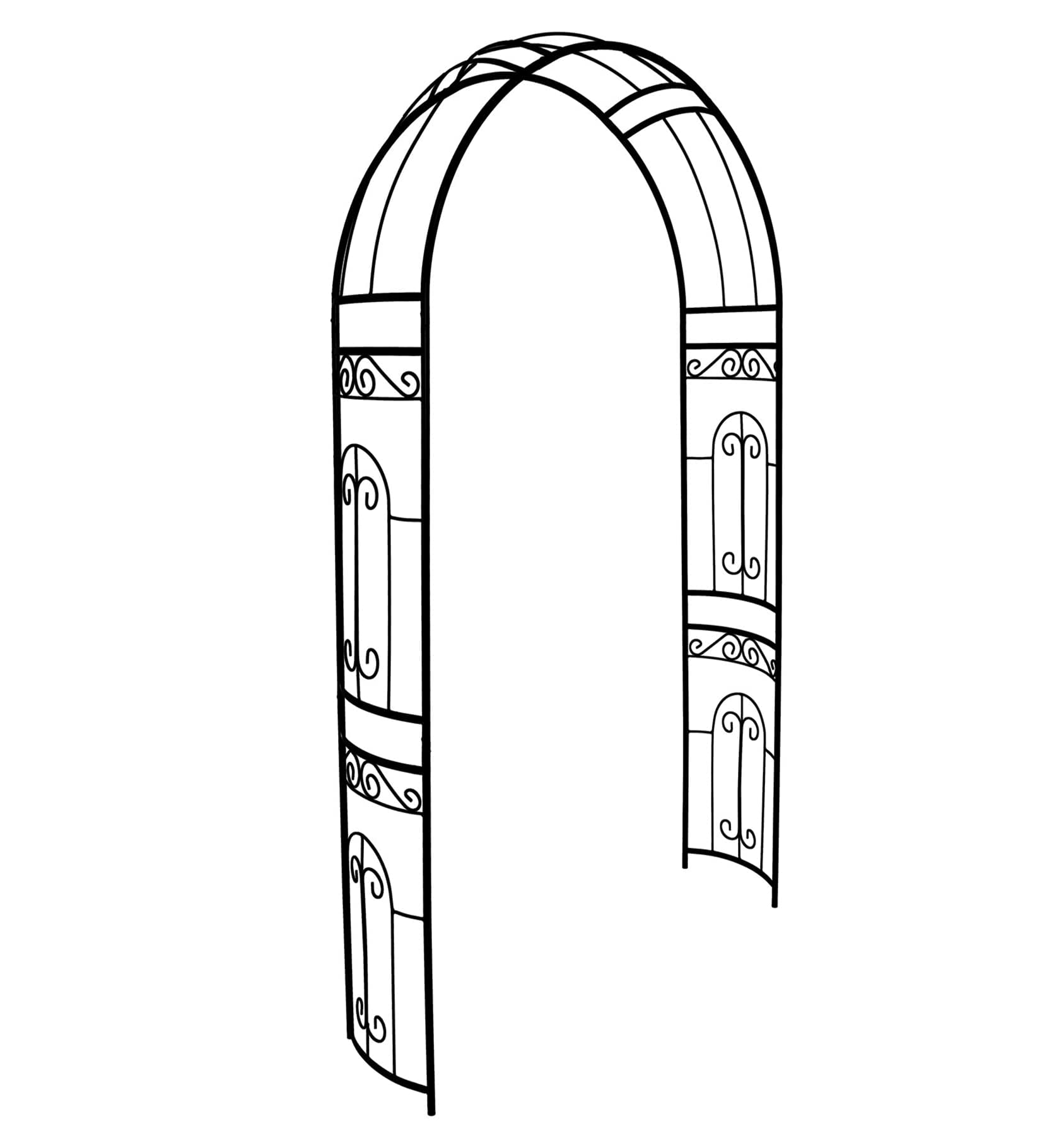 Scendor Garden Arco per Rose Rampicanti in Metallo, Nero