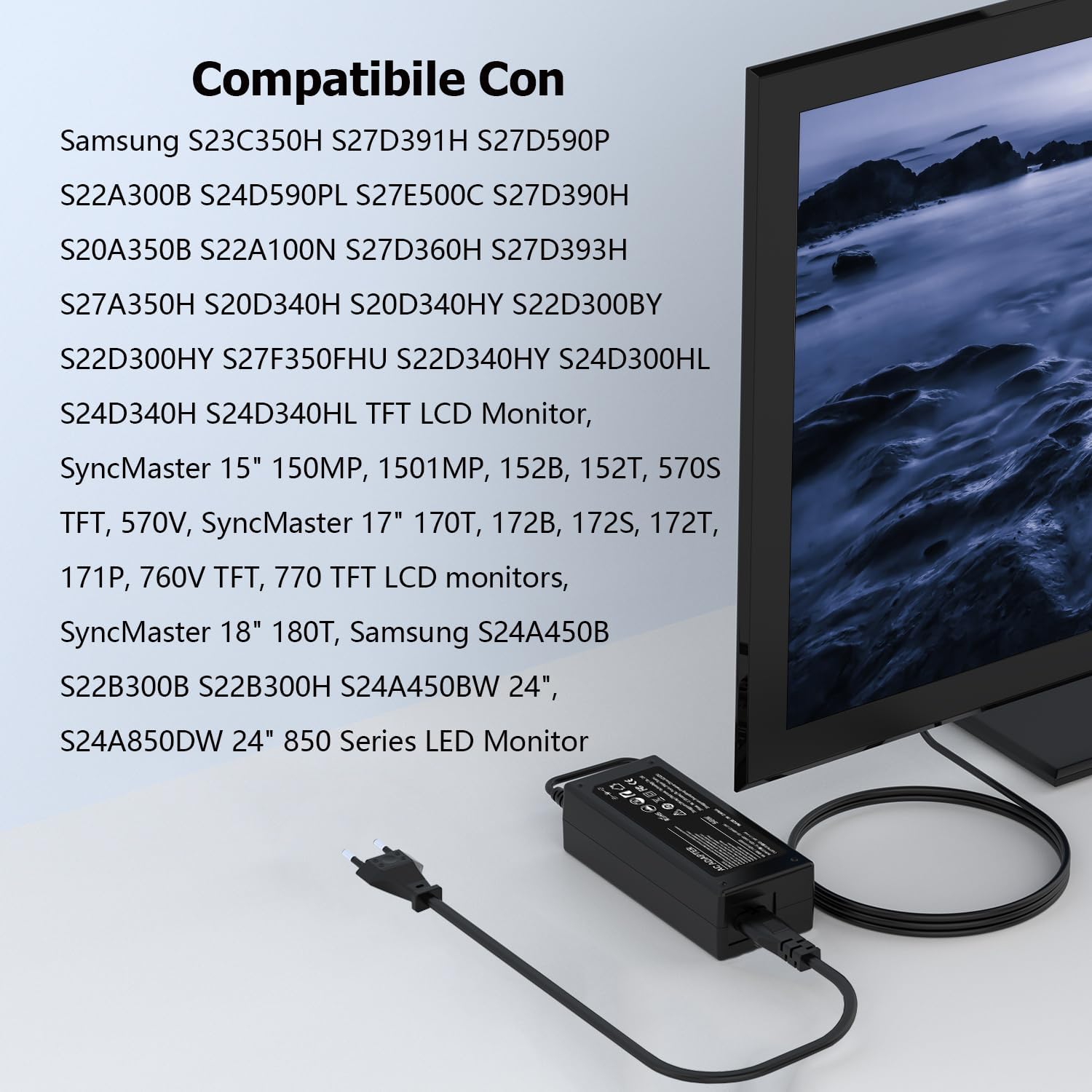 Alimentatore 14V 4A per Samsung TV Monitor - immagine 3