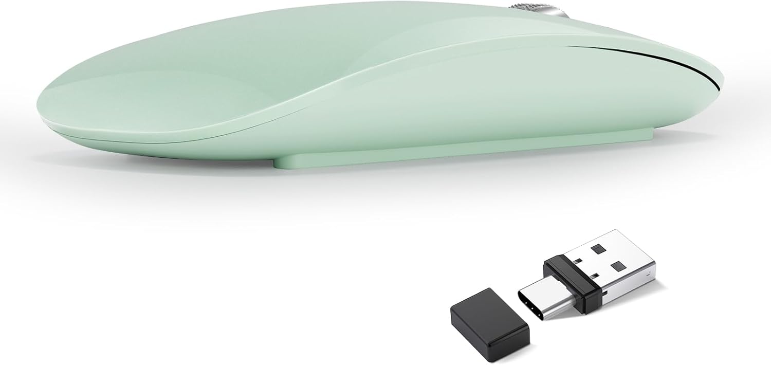 Uiosmuph G11 Mouse Wireless Ricaricabile, Green - immagine 1