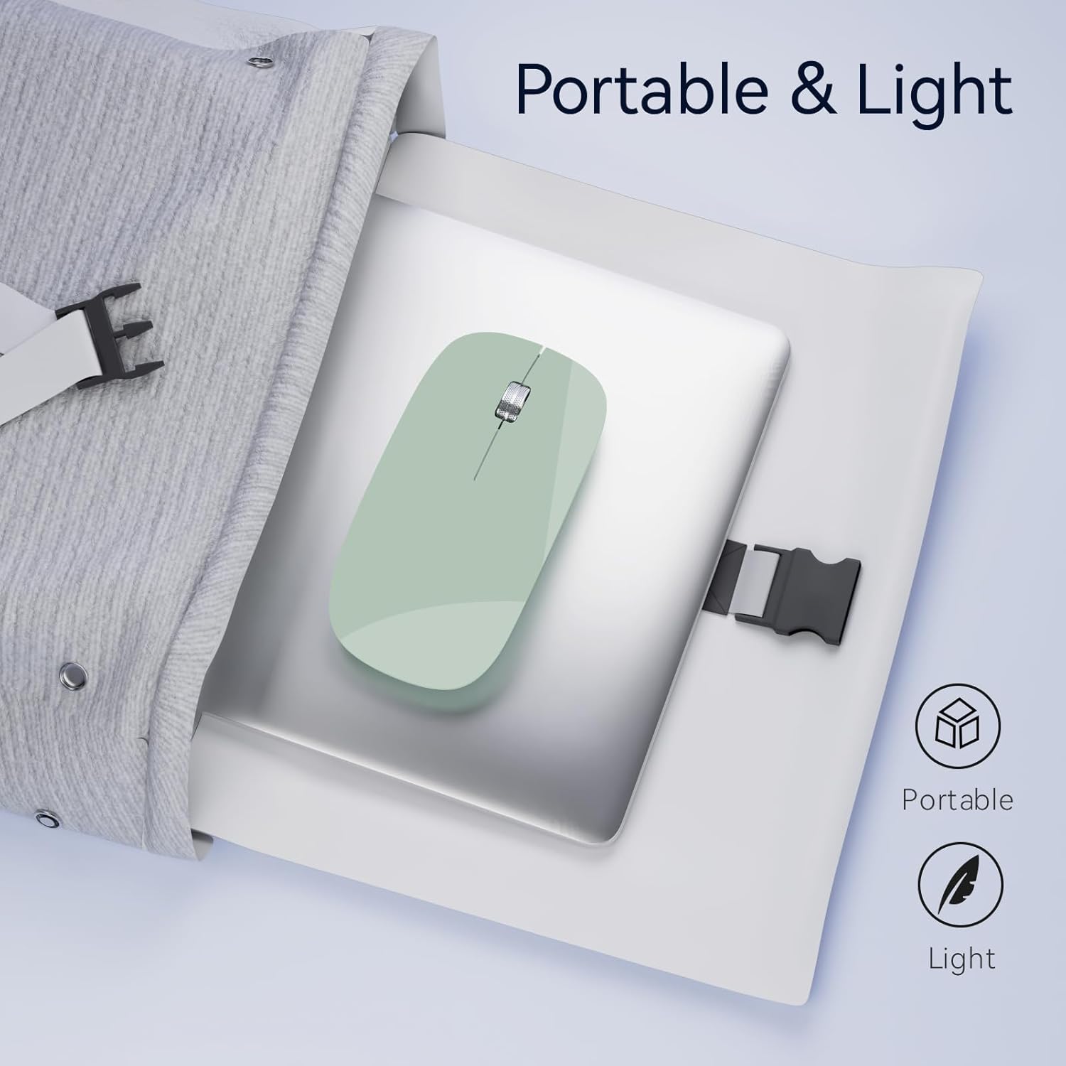 Uiosmuph G11 Mouse Wireless Ricaricabile, Green - immagine 4