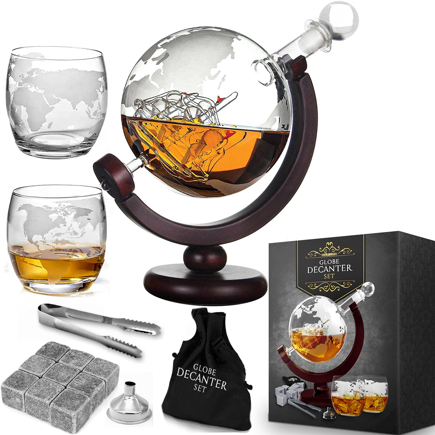 Mikamax Globe Decanter per Whisky 900 ml