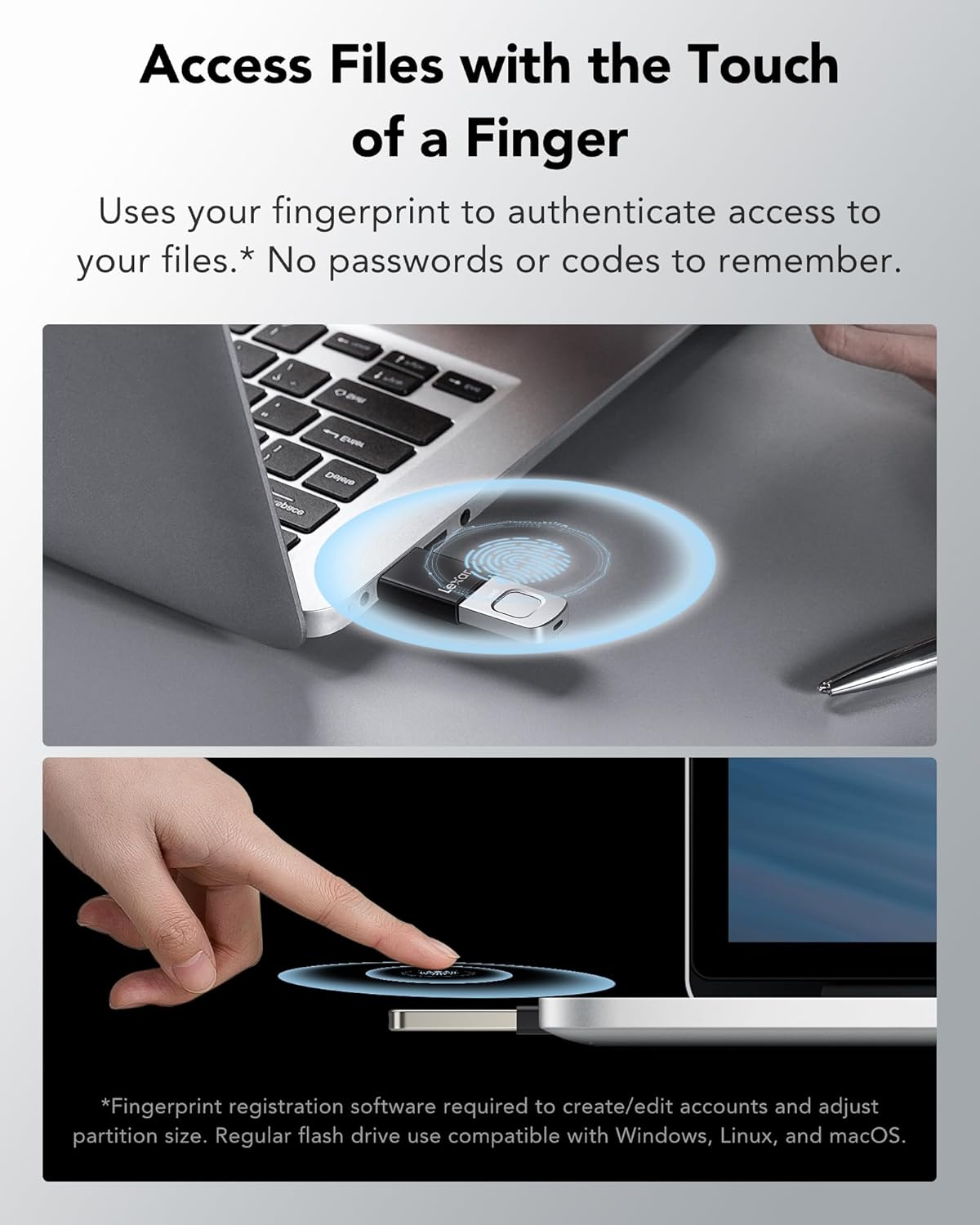 Lexar JumpDrive Fingerprint F35 PRO USB 3.0 64 GB - immagine 3