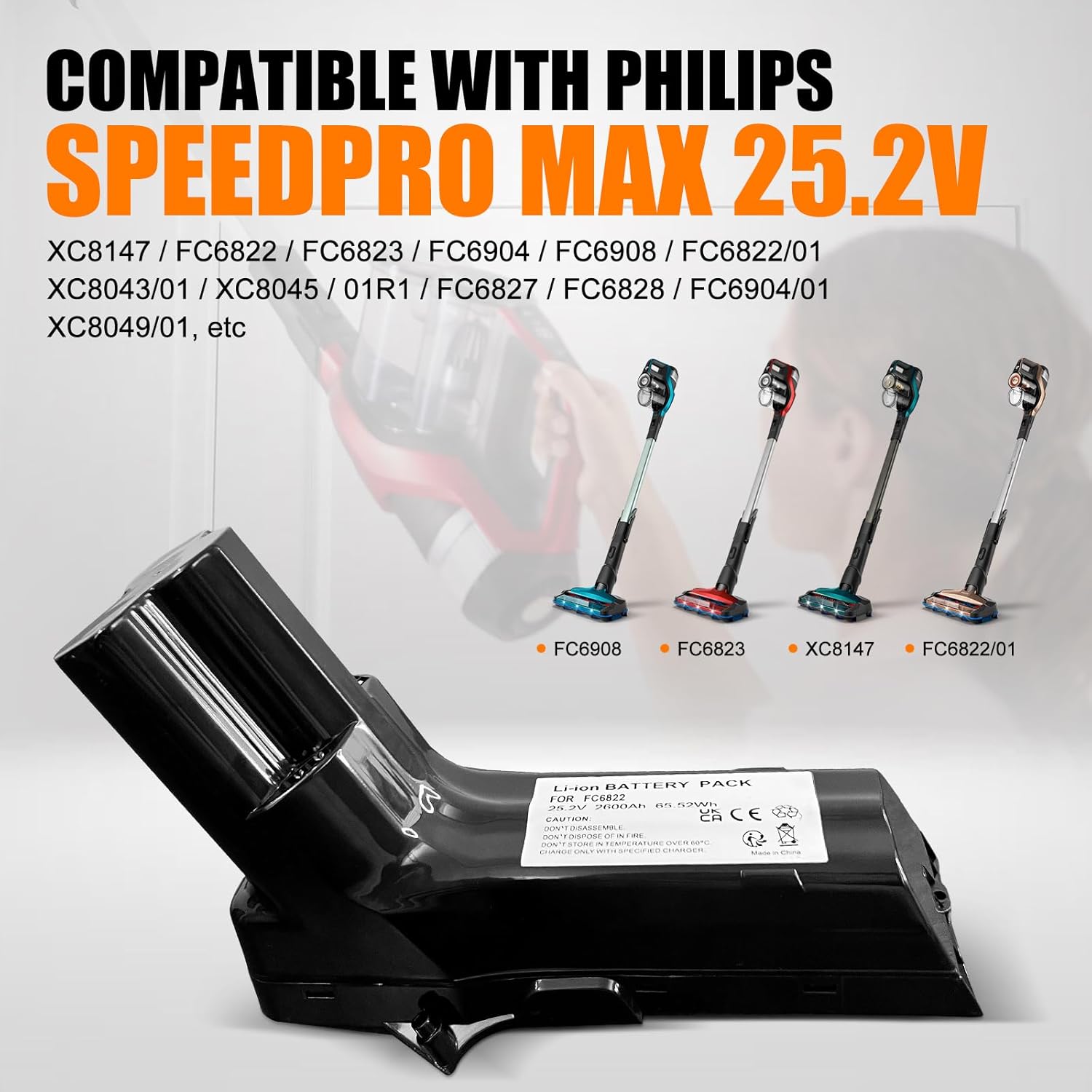 Batteria 25,2V per Aspirapolvere Philips SpeedPro Max - immagine 2