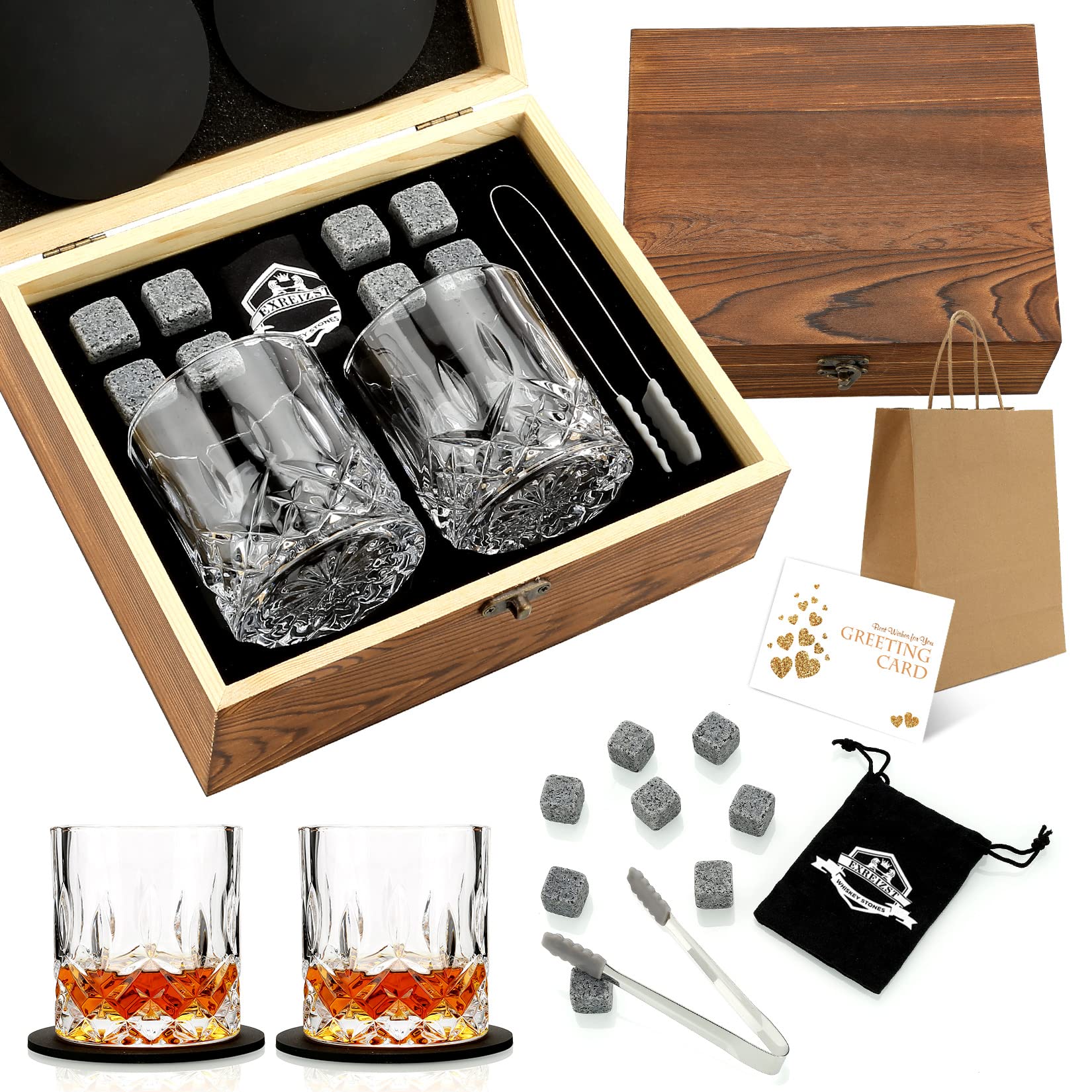 Set Regalo Whisky con 2 Bicchieri in Vetro