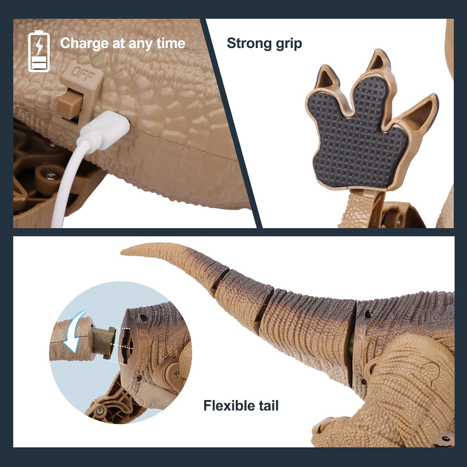 NEXBOX Dinosauro T-rex RC Telecomandato per Bambini - immagine 3