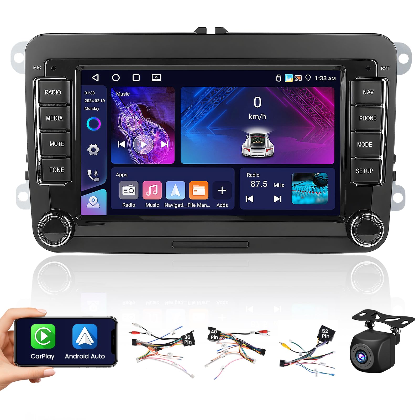 [4G+64G] Hikity Android 13 Autoradio 7" per Golf 5/6