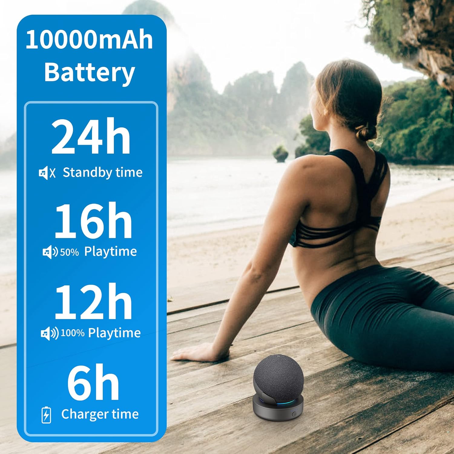 Batteria Portatile 10000 mAh per Dot 5 Generazione, Nero - immagine 3