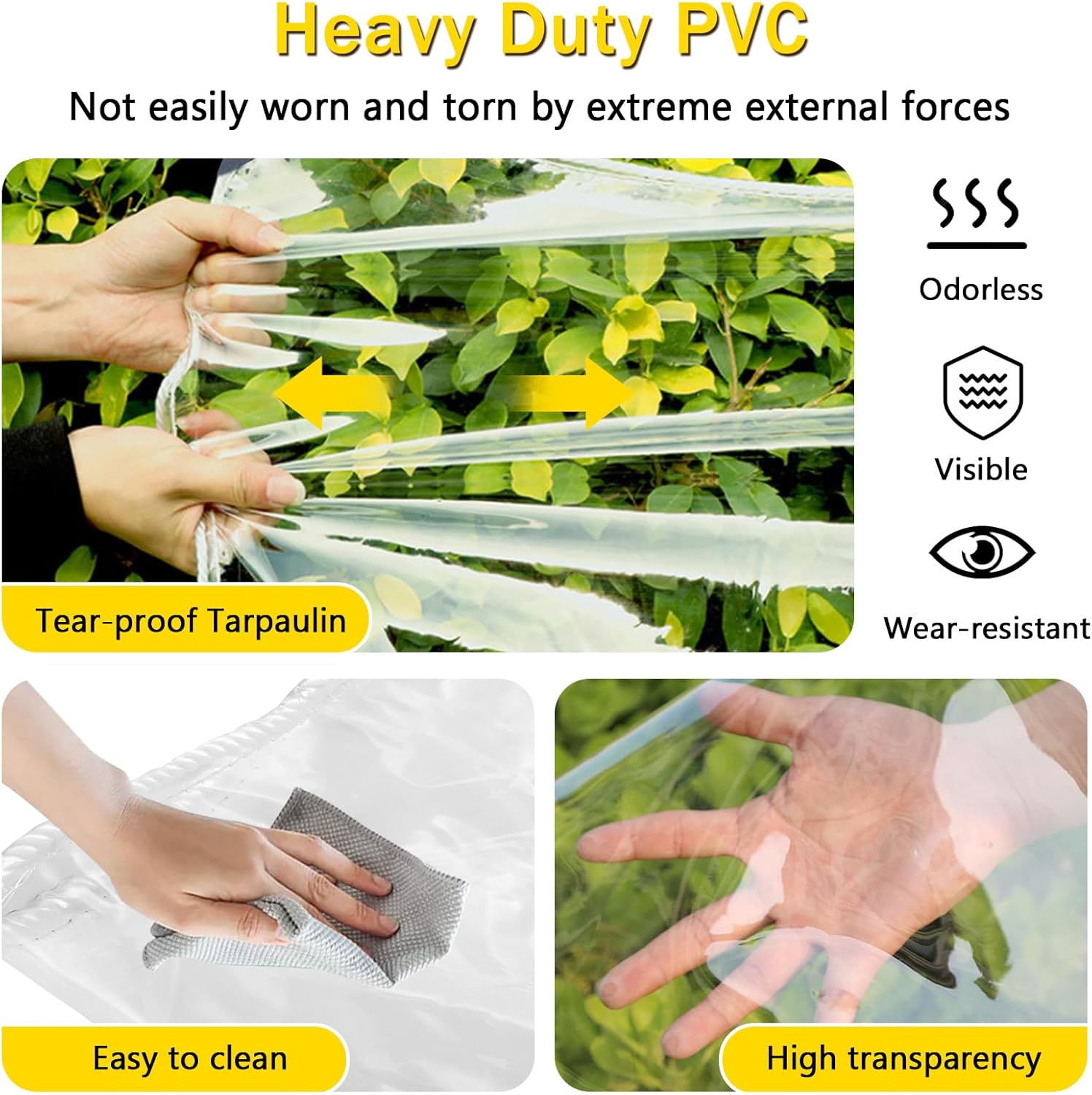 Telo Telone Impermeabile Esterno 3x5m PVC Trasparente - immagine 5