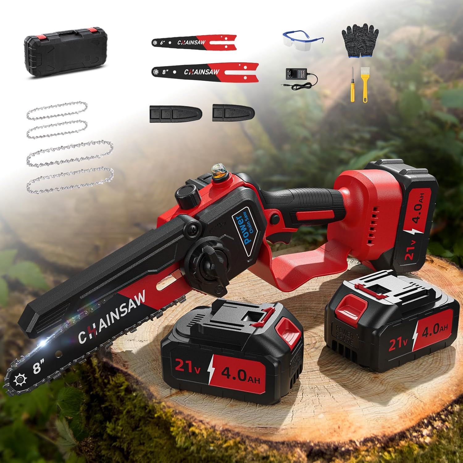 Mini Motosega a Batteria 6/8 Pollici 1200W Blushless