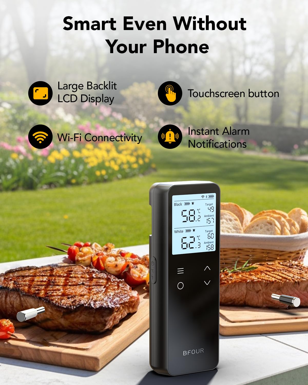 Bfour BF-80 - Termometro Carne Wireless Bluetooth WLAN - immagine 2