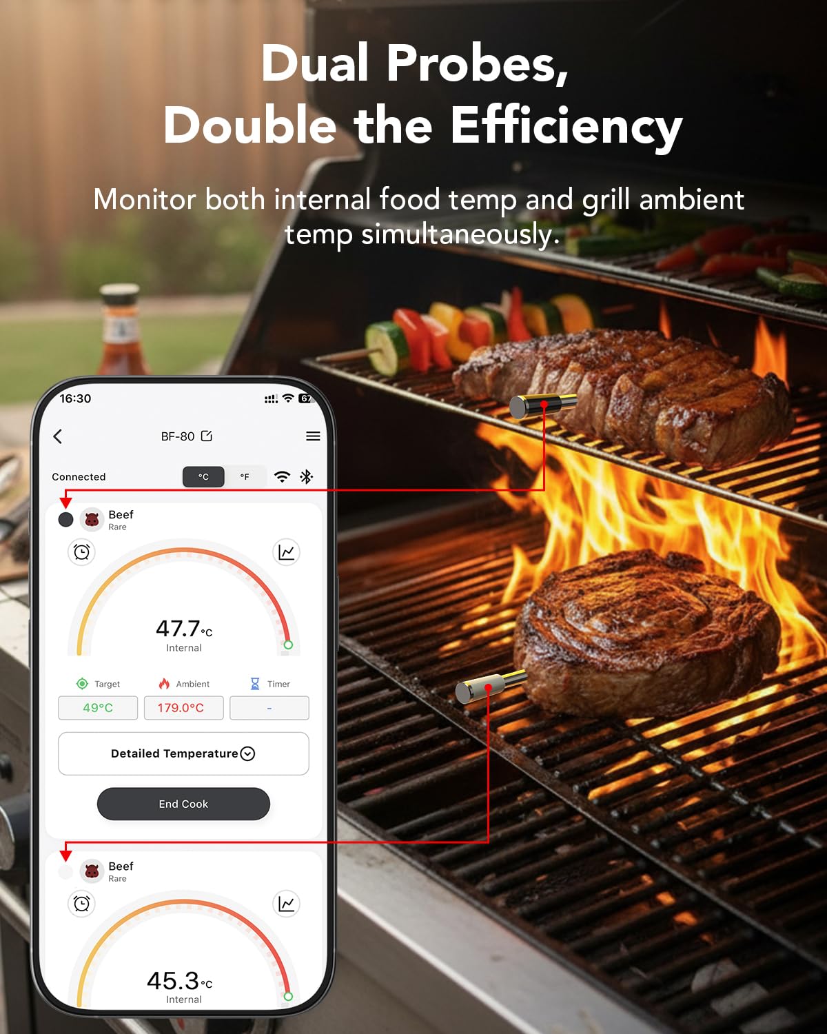 Bfour BF-80 - Termometro Carne Wireless Bluetooth WLAN - immagine 4