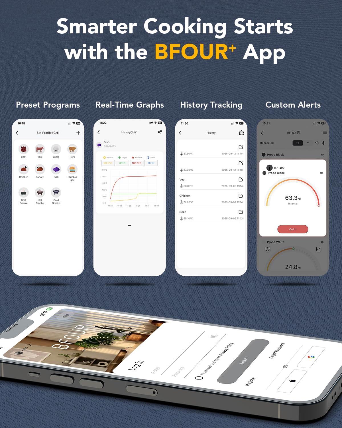 Bfour BF-80 - Termometro Carne Wireless Bluetooth WLAN - immagine 5