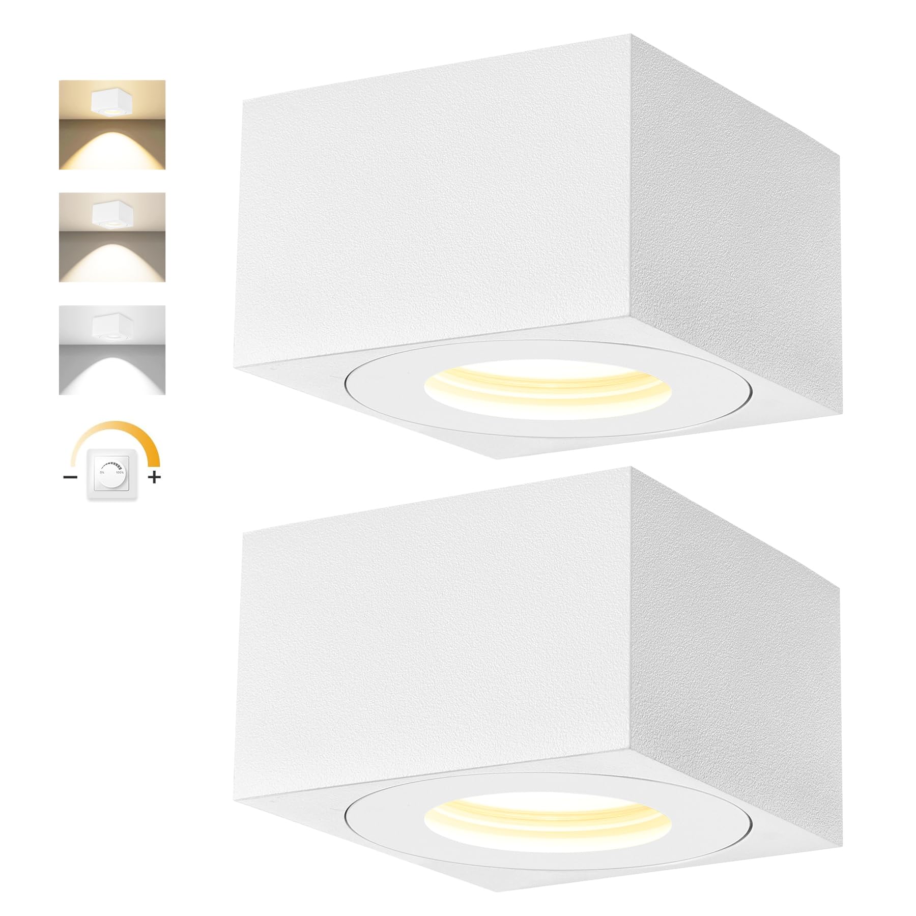 Faretti da Soffitto LED Quadrati 5W, 2 Pezzi