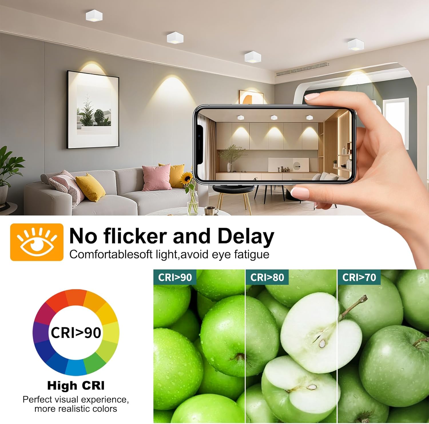 Faretti da Soffitto LED Quadrati 5W, 2 Pezzi - immagine 6