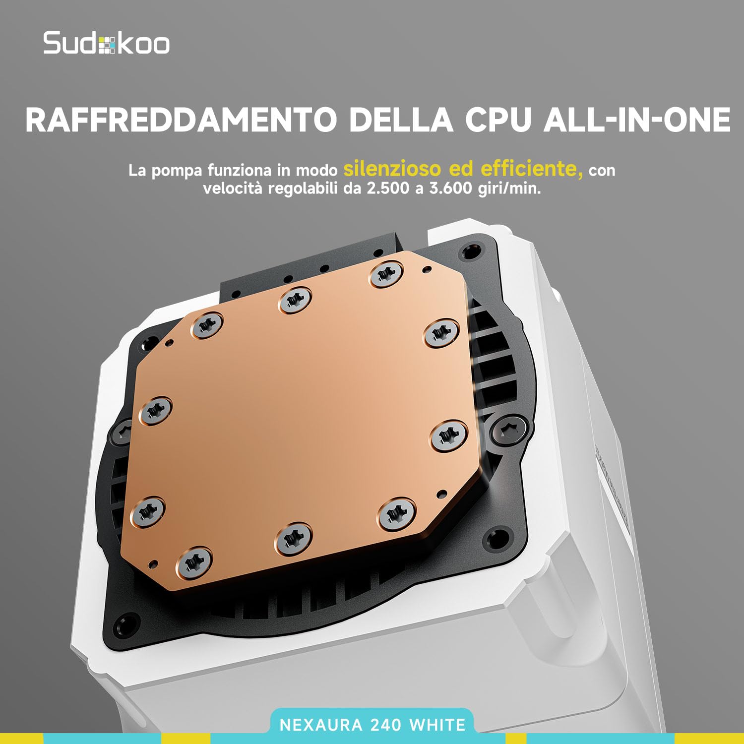 NEXAURA 240 Dissipatore Liquido AIO 240mm per CPU | Sudokoo | Velz