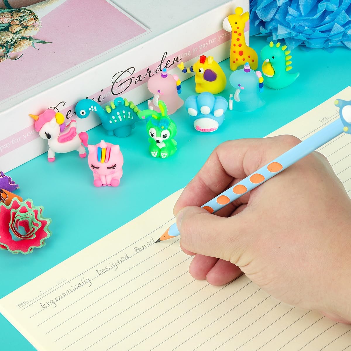 Yuechen 30 Matite Gadget Compleanno Bambini con Topper Animale - immagine 5